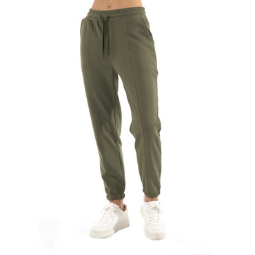 Спортен комплект с надпис в екрю и маслинено зелено