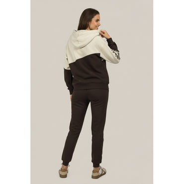 Ватиран спортен комплект в кафяво и стоун - Mountain