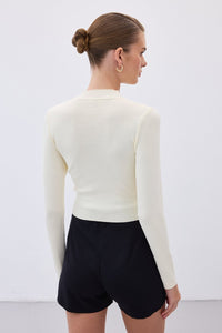 Екрю полуполо с дълъг ръкав