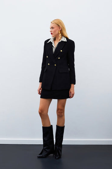 Класическо туид сако в черно