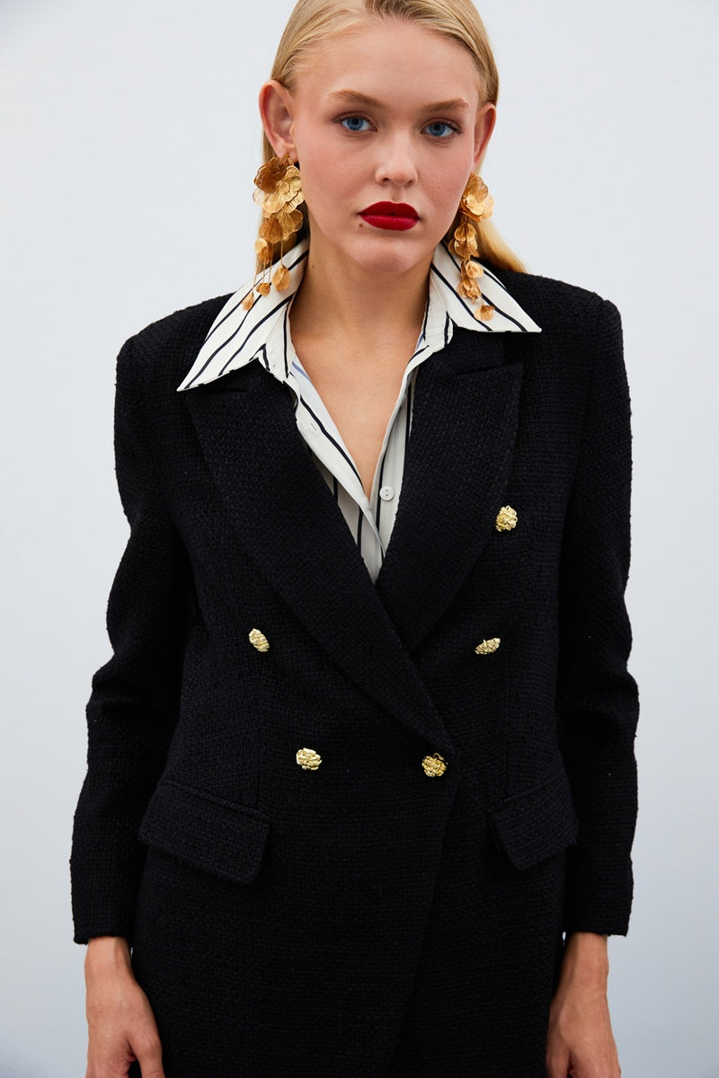 Класическо туид сако в черно