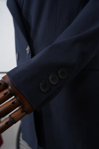 Тъмносин елегантен комплект с панталон, елек и сако