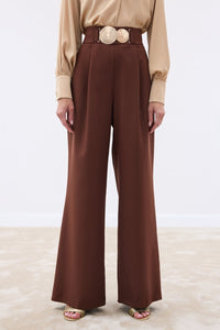 Елегантен панталон с висока талия и златни пафти