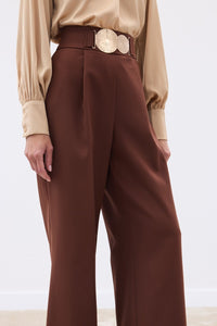 Елегантен панталон с висока талия и златни пафти