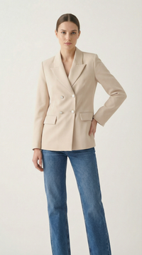Елегантно бежово сако с копчета