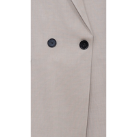 Елегантен комплект от елече, сако и панталон в светъл бежов цвят