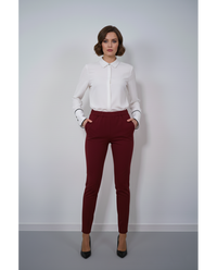 Елегантен панталон в цвят бордо