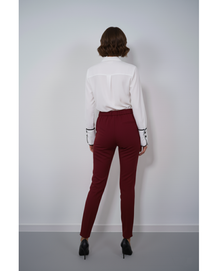 Елегантен панталон в цвят бордо