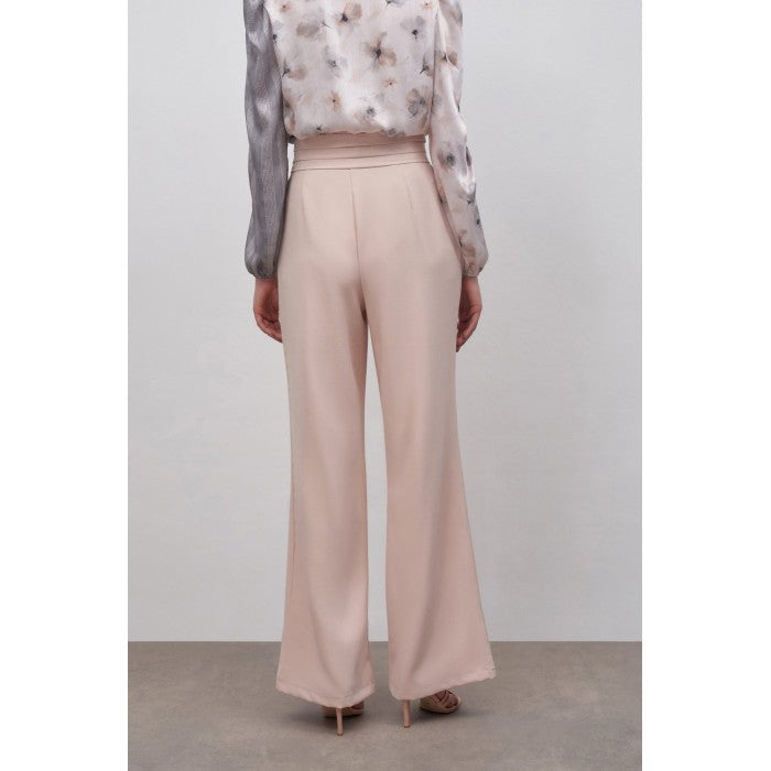 Елегантен панталон с висока талия в светло пясъчно-бежово