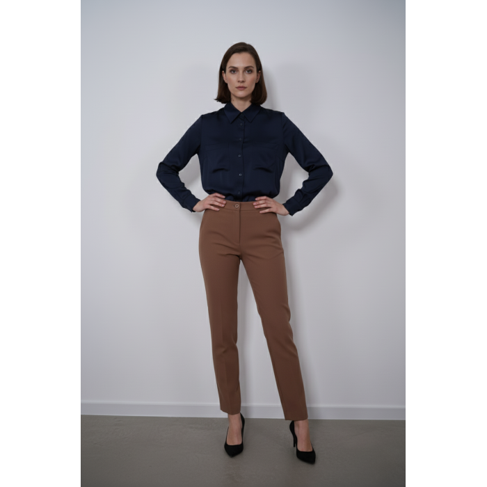 Елегантен панталон в топло кафяво/камел